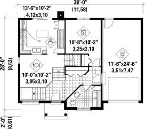Main Floor Plan for House Plan #6146-00070