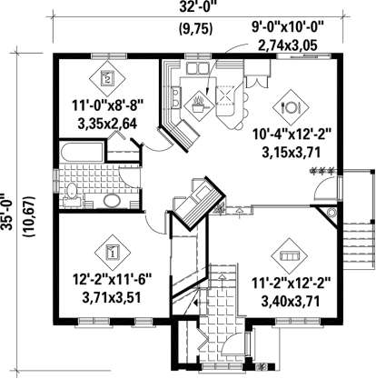 Main Floor Plan for House Plan #6146-00071