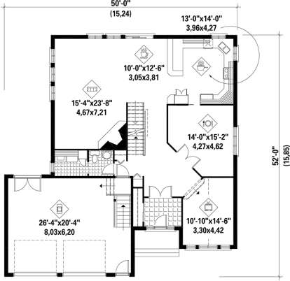 Main Floor Plan for House Plan #6146-00072