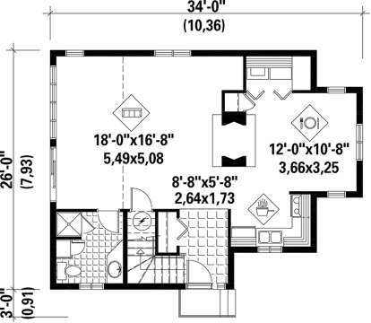 Main Floor Plan for House Plan #6146-00075
