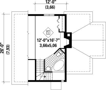 Upper Floor Plan for House Plan #6146-00075