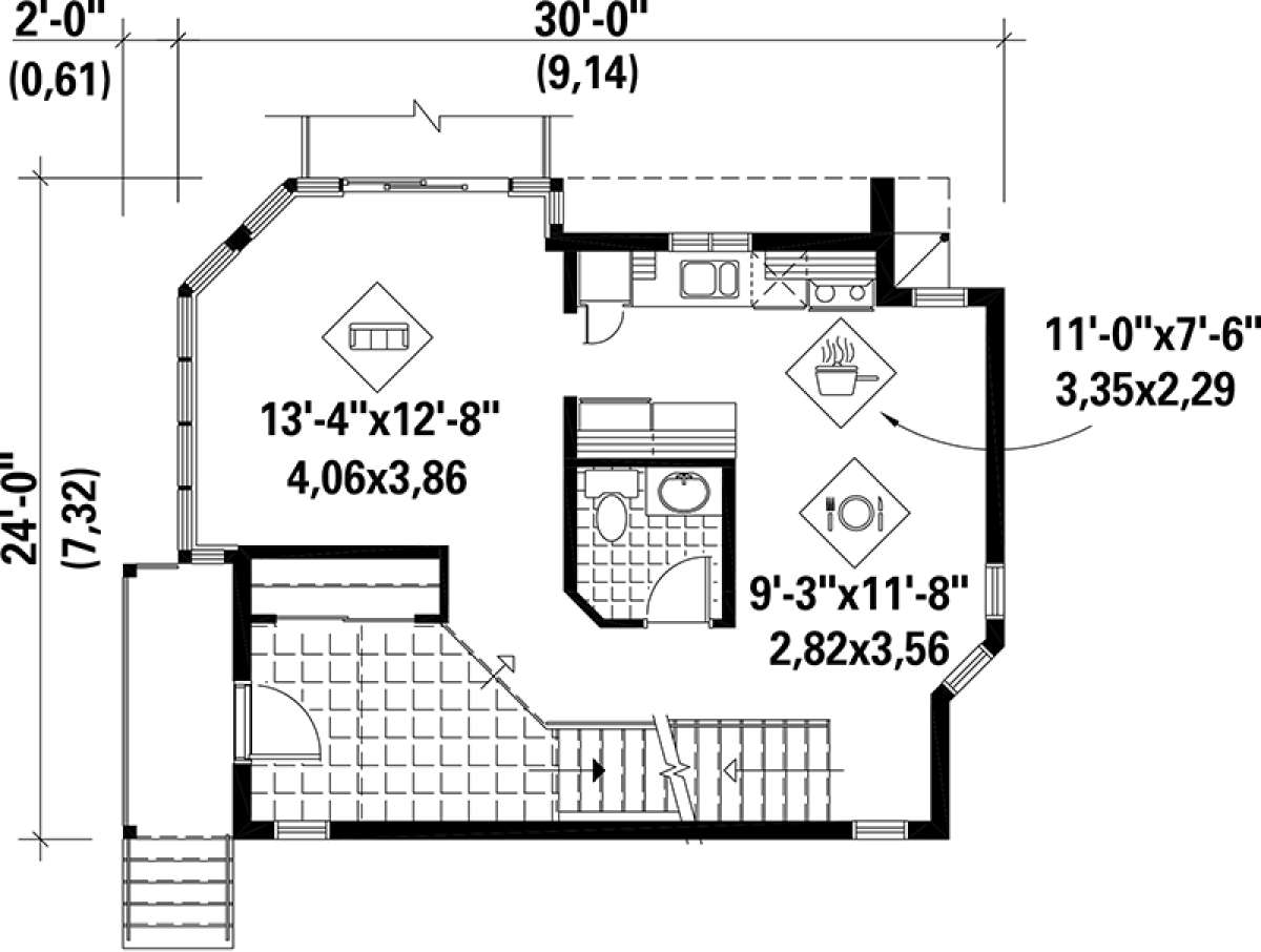 Main Floor Plan for House Plan #6146-00076