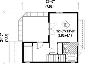 Upper Floor Plan for House Plan #6146-00076