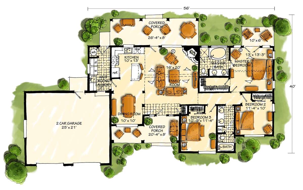 Floorplan 1 for House Plan #1907-00026