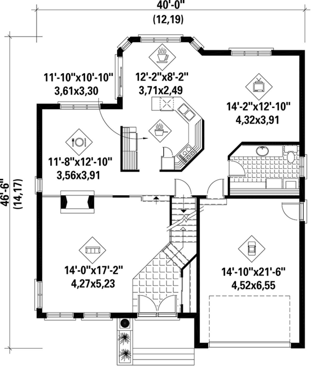 Main Floor Plan for House Plan #6146-00078