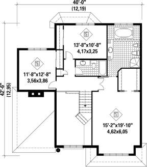 Upper Floor Plan for House Plan #6146-00078