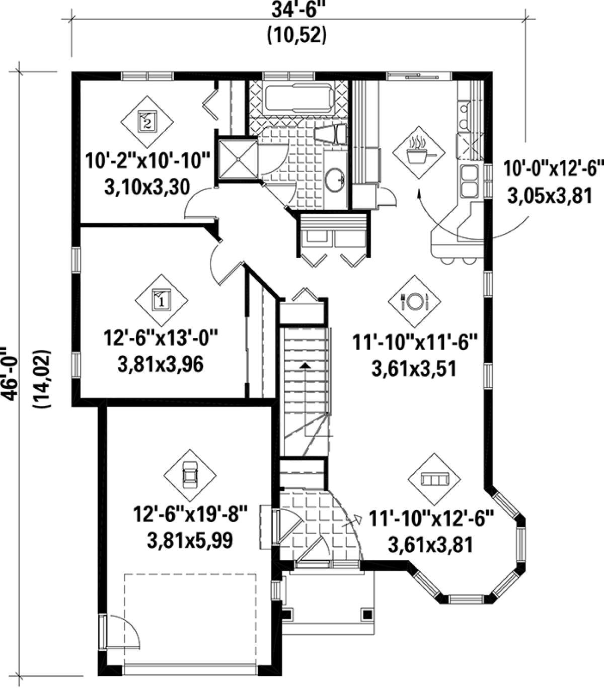 Main Floor Plan for House Plan #6146-00079