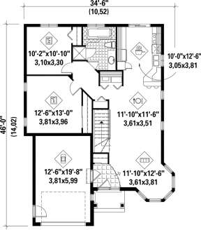 Main Floor Plan for House Plan #6146-00079