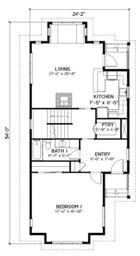 Floorplan 1 for House Plan #3125-00004