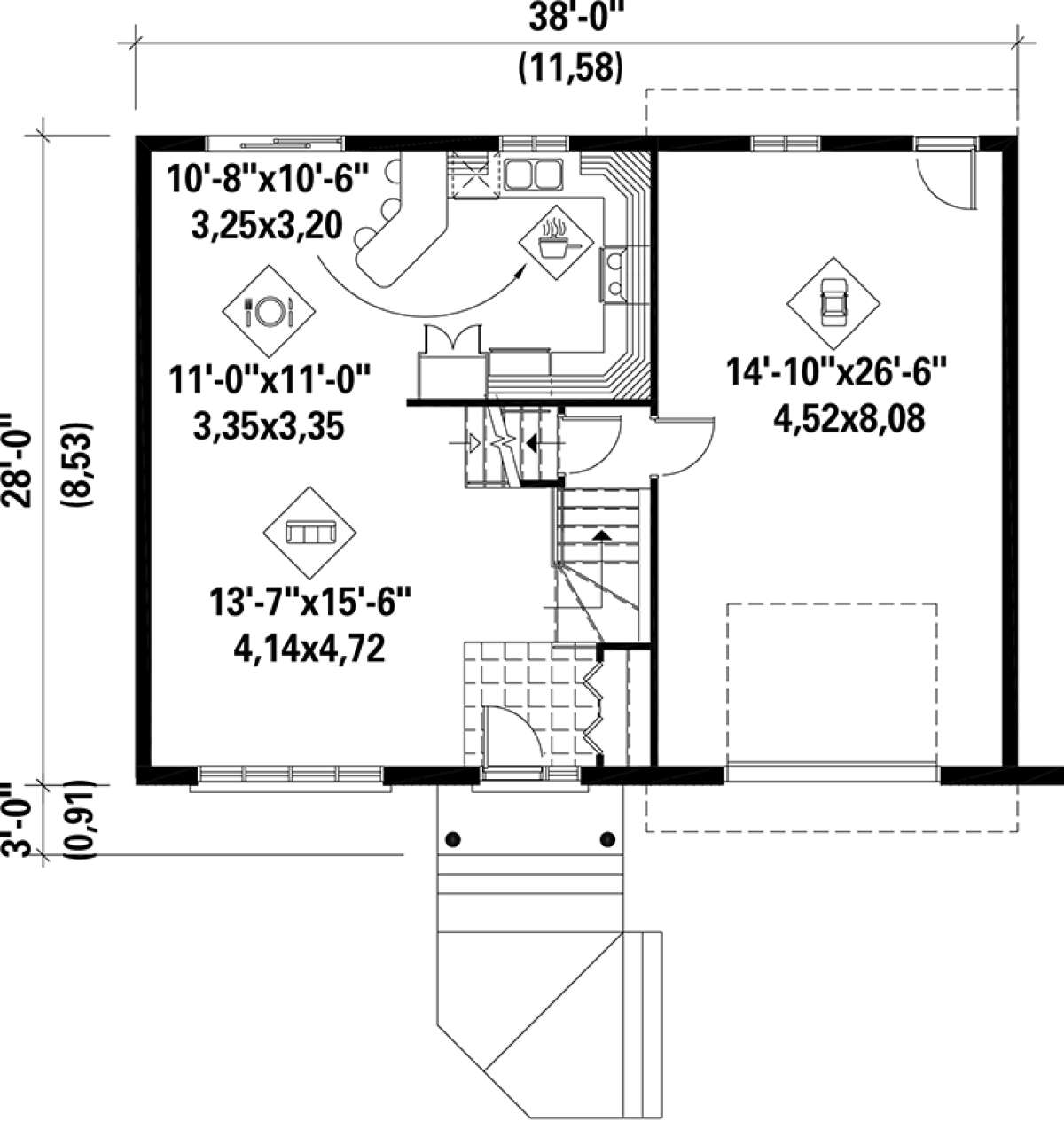 Main Floor Plan for House Plan #6146-00081