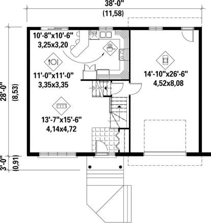 Main Floor Plan for House Plan #6146-00081