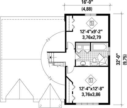Upper Floor Plan for House Plan #6146-00081