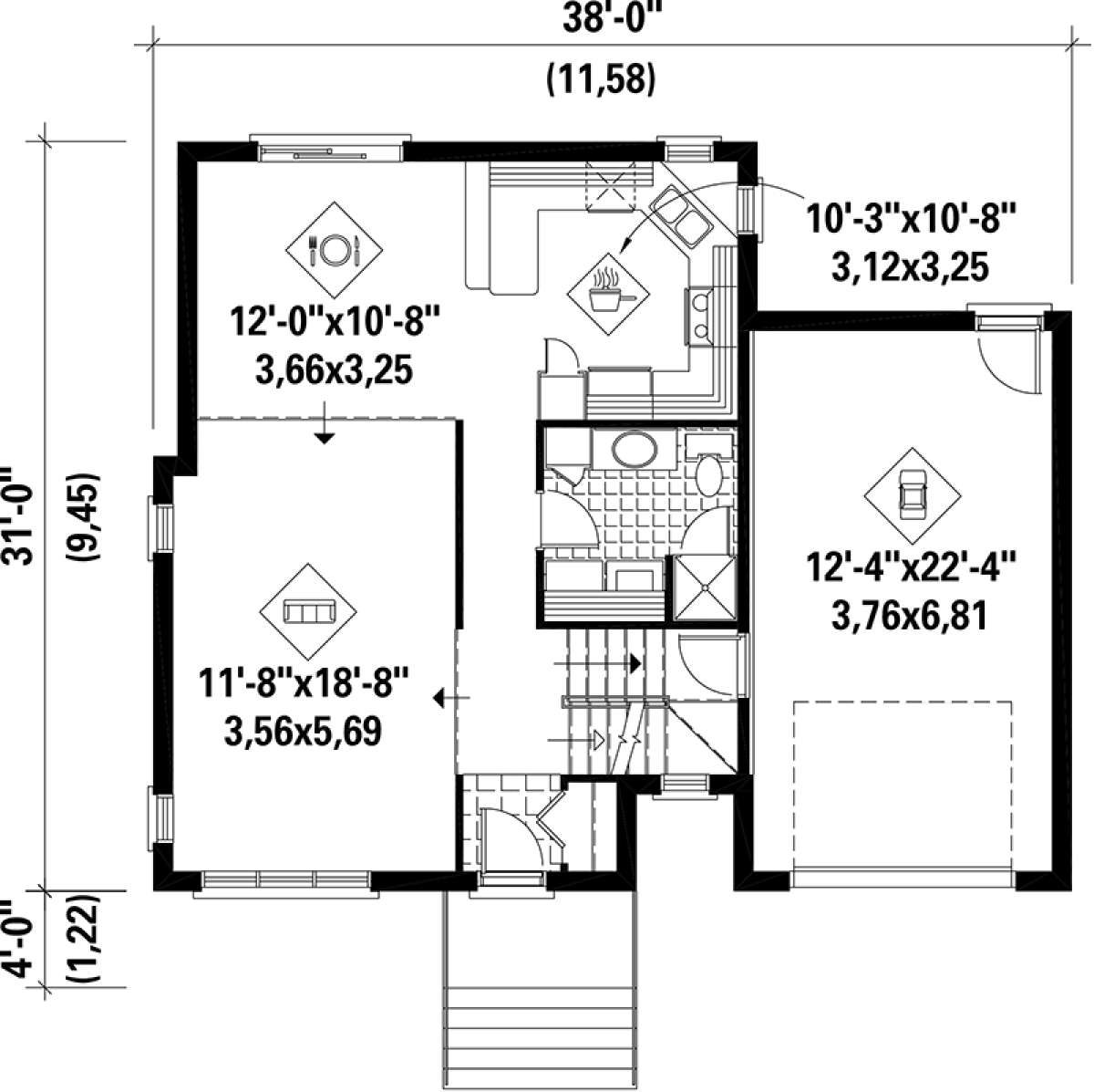 Main Floor Plan for House Plan #6146-00082