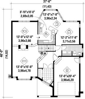 Main Floor Plan for House Plan #6146-00083