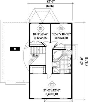 Upper Floor Plan for House Plan #6146-00083