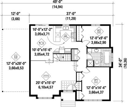 Main Floor Plan for House Plan #6146-00085