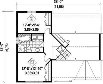 Upper Floor Plan for House Plan #6146-00086