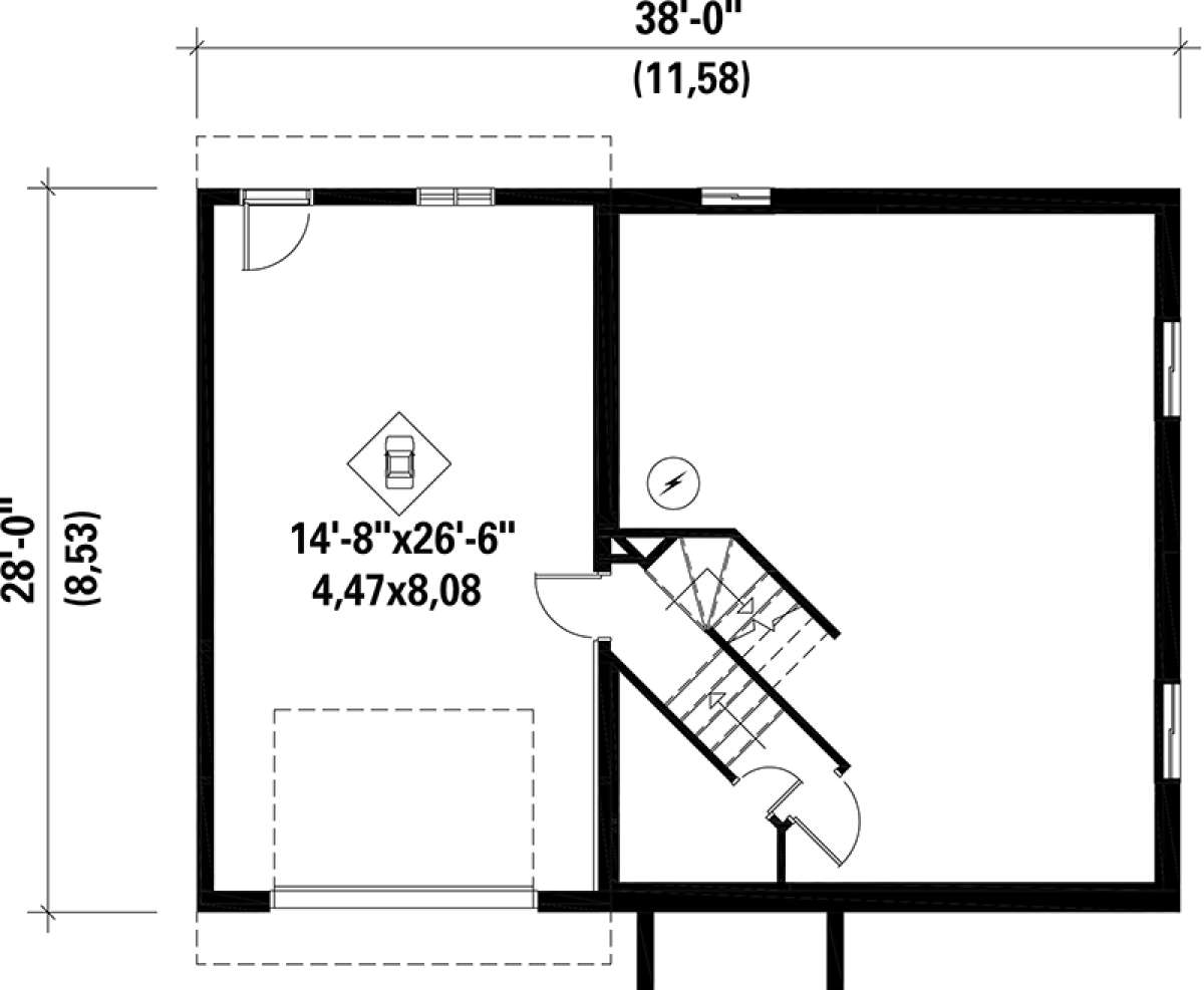 Basement Floor Plan for House Plan #6146-00086