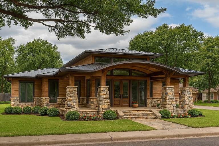 House Plan House Plan #17488 Angled Front Elevation