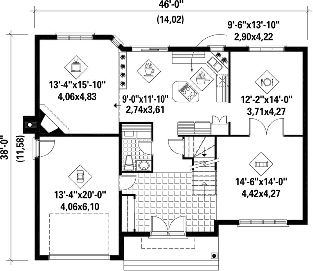 Main Floor Plan for House Plan #6146-00087