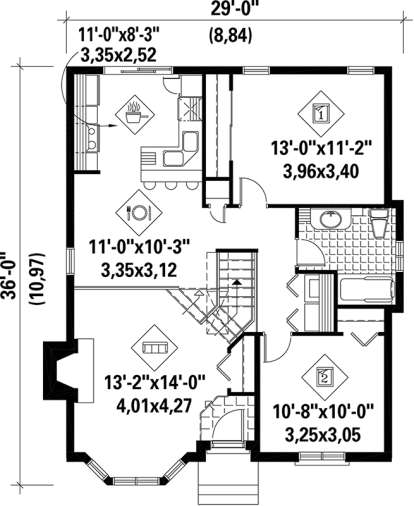 Main Floor Plan for House Plan #6146-00090