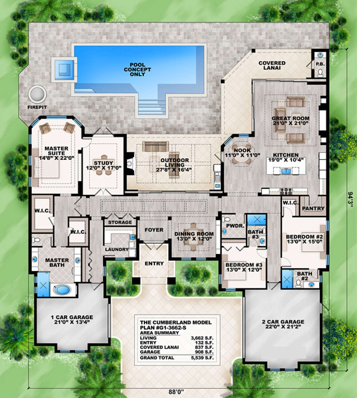 Main Floor Plan for House Plan #207-00020