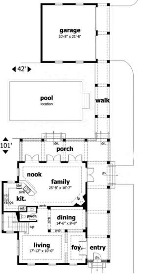 First Floor for House Plan #028-00021