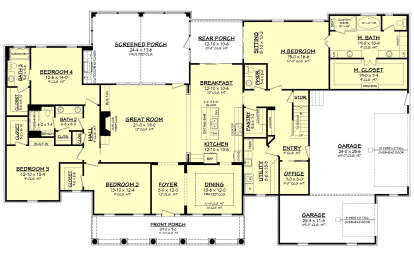 Main Floor Plan for House Plan #041-00139