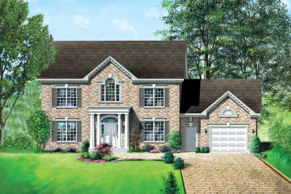 Colonial House Plan #6146-00092 Elevation Photo