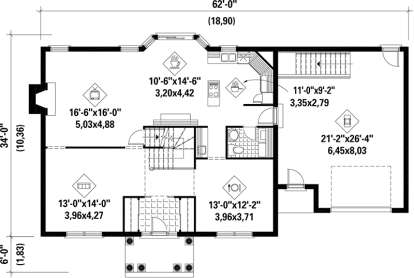 Main Floor Plan for House Plan #6146-00092
