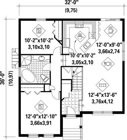 Main Floor Plan for House Plan #6146-00093