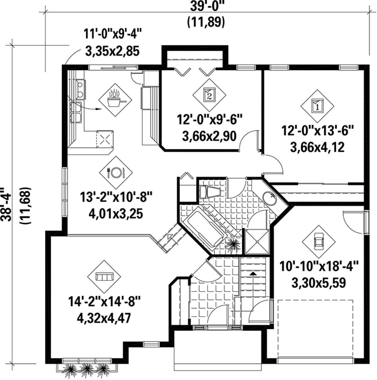 Main Floor Plan for House Plan #6146-00097