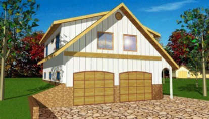 Cabin House Plan #039-00398 Elevation Photo