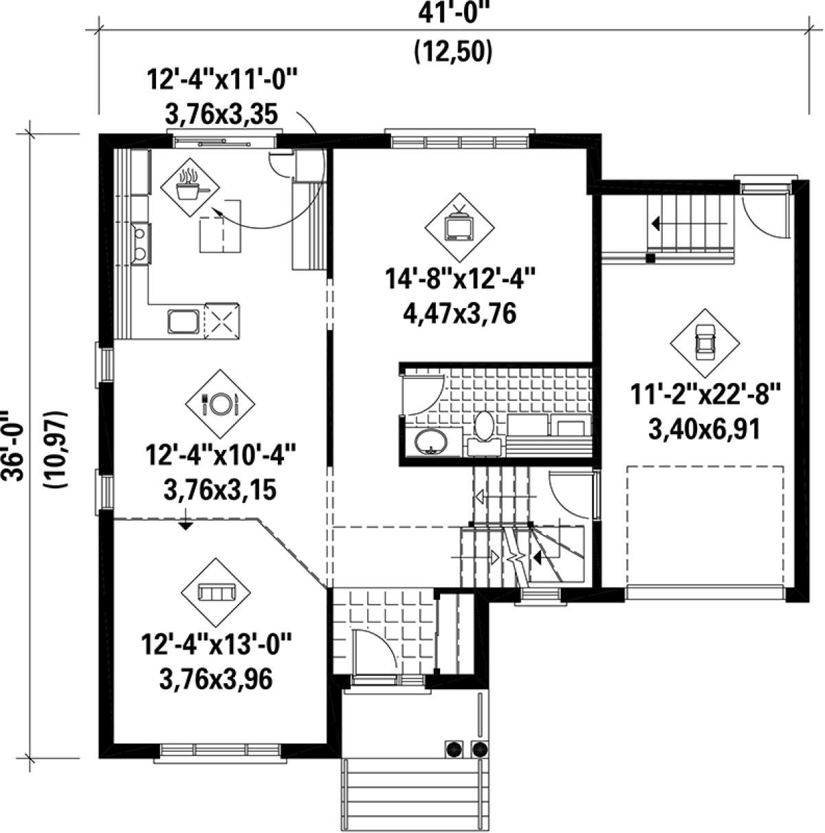 Main Floor Plan for House Plan #6146-00102