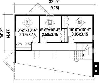 Upper Floor Plan for House Plan #6146-00103