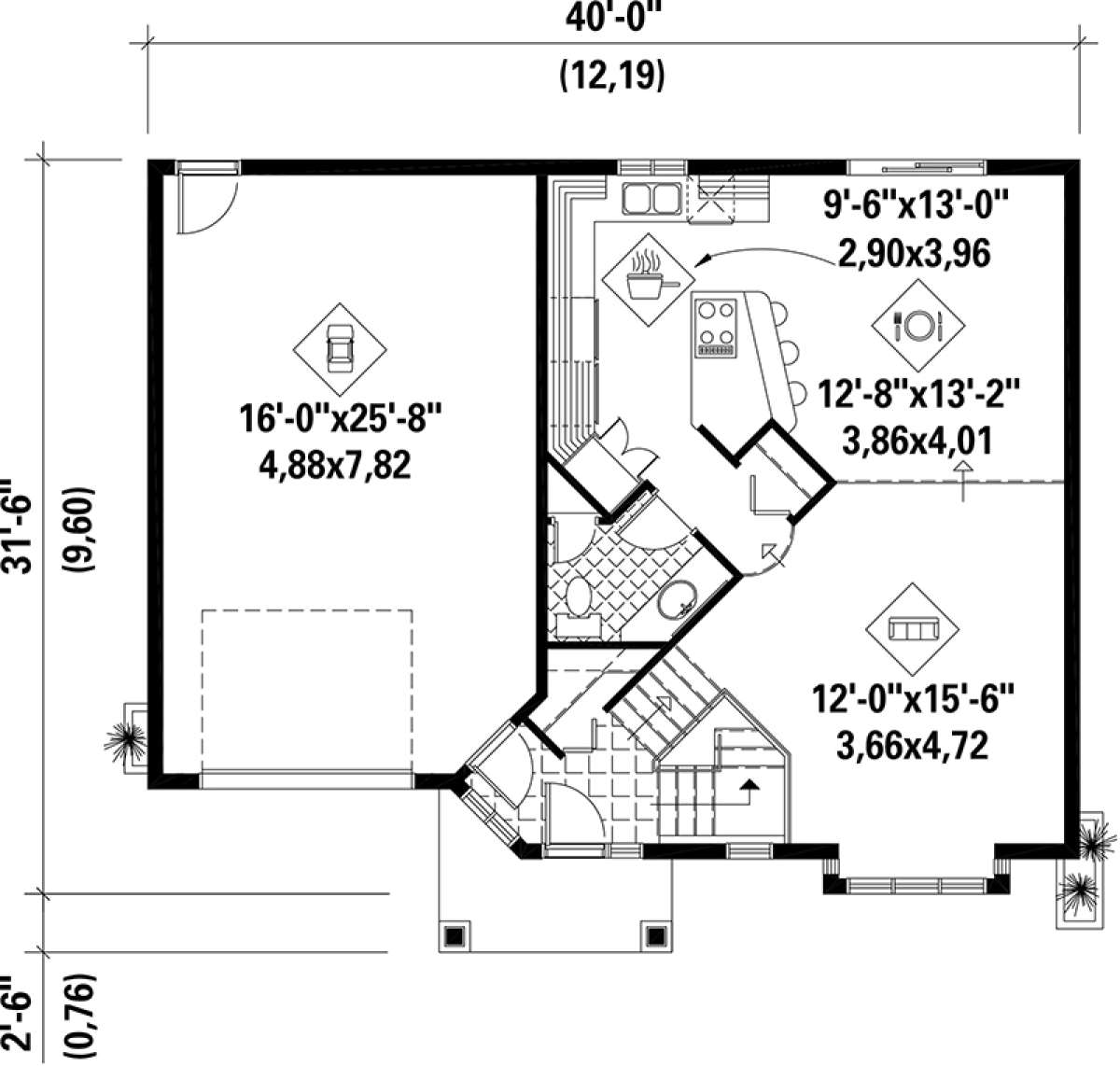 Main Floor Plan for House Plan #6146-00105