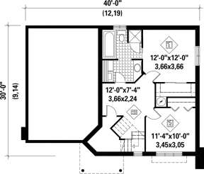 Basement Floor Plan  for House Plan #6146-00105