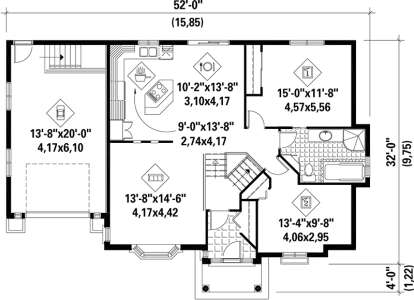 Main Floor Plan for House Plan #6146-00106