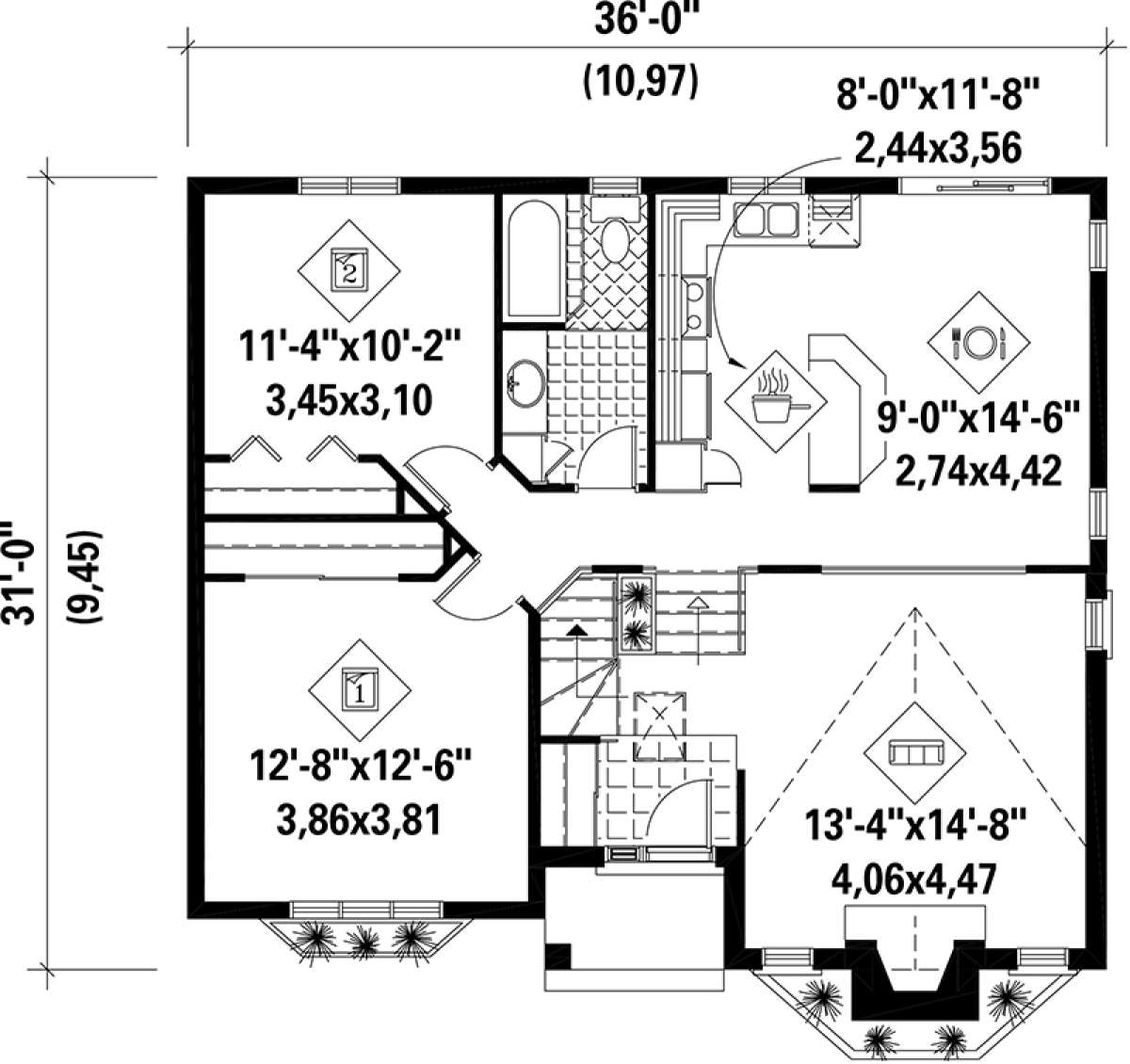 Main Floor Plan for House Plan #6146-00108