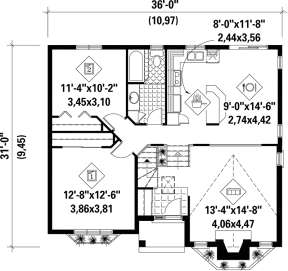Main Floor Plan for House Plan #6146-00108