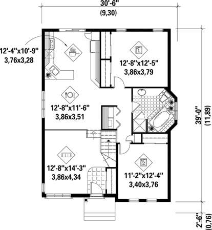 Main Floor Plan for House Plan #6146-00109