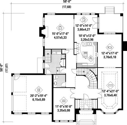 Main Floor Plan for House Plan #6146-00112