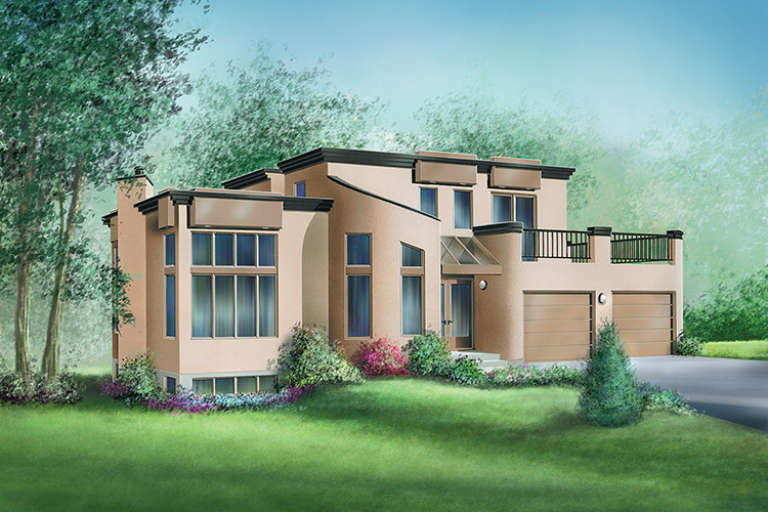 Contemporary House Plan #6146-00115 Elevation Photo