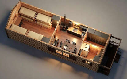 Overhead Main Floor for House Plan #3125-00005