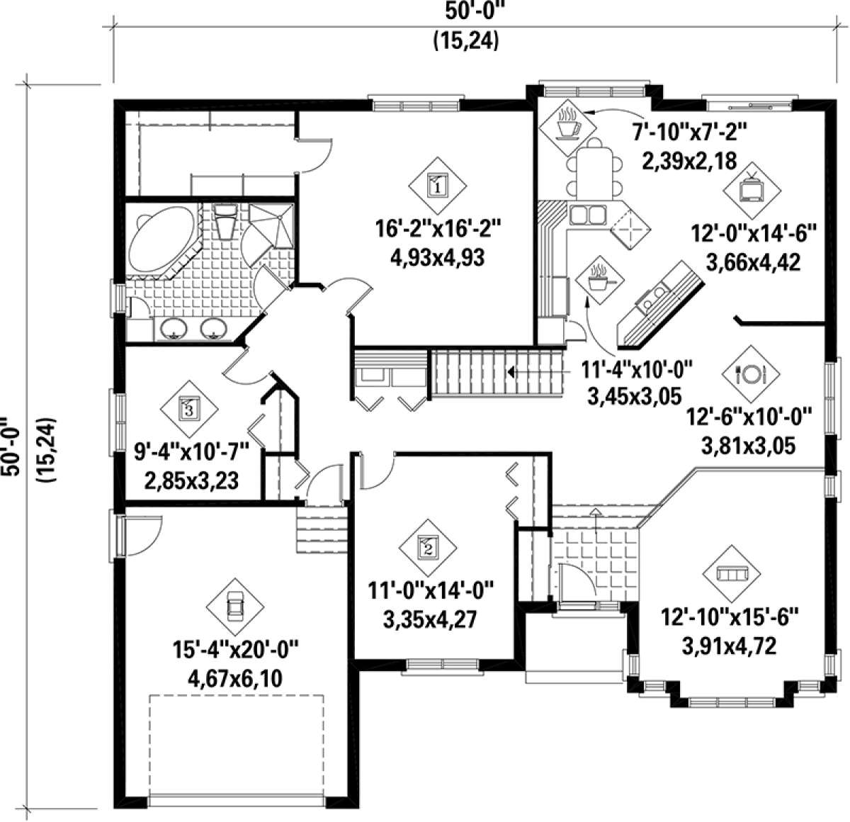 Main Floor Plan for House Plan #6146-00120
