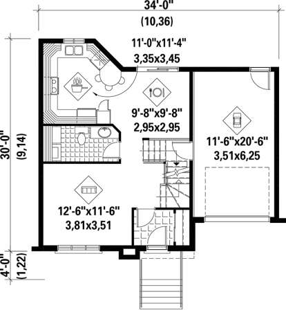 Main Floor Plan for House Plan #6146-00121