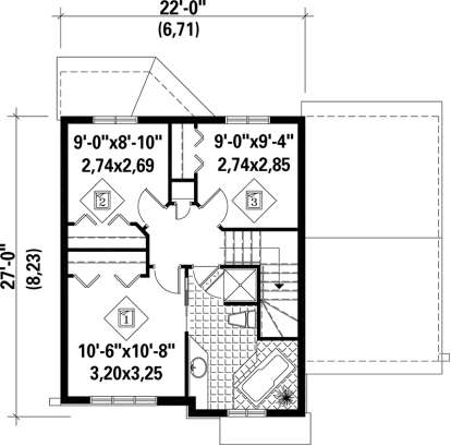 Upper Floor Plan for House Plan #6146-00121