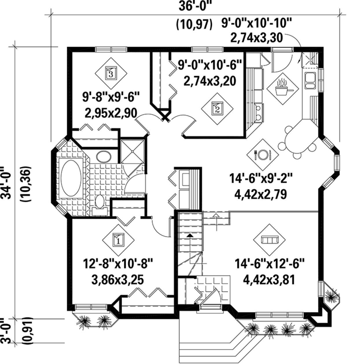 Main Floor Plan for House Plan #6146-00122