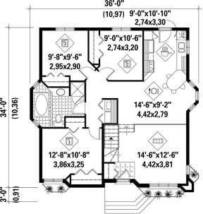 Main Floor Plan for House Plan #6146-00122