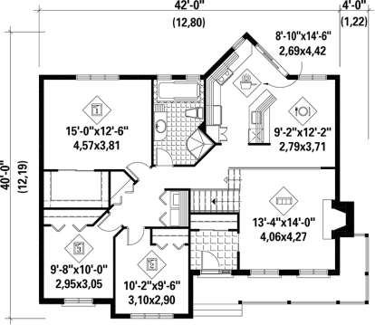 Main Floor Plan for House Plan #6146-00126